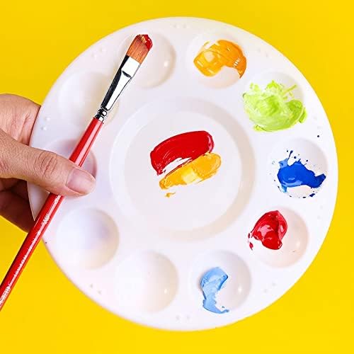Hulameda 80pcs Paint Tray Palettes, Plastic Round Pallets for Kids or Students,Craft DIY or Have a Birthday Painting Party