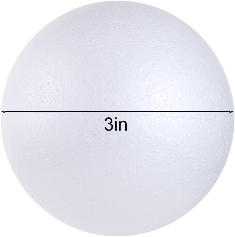 10PCS 3 Inch White Foam Balls Polystyrene Craft Balls Foam Balls for Art, Craft, Household, School Projects and Christmas Easter Party Decorations