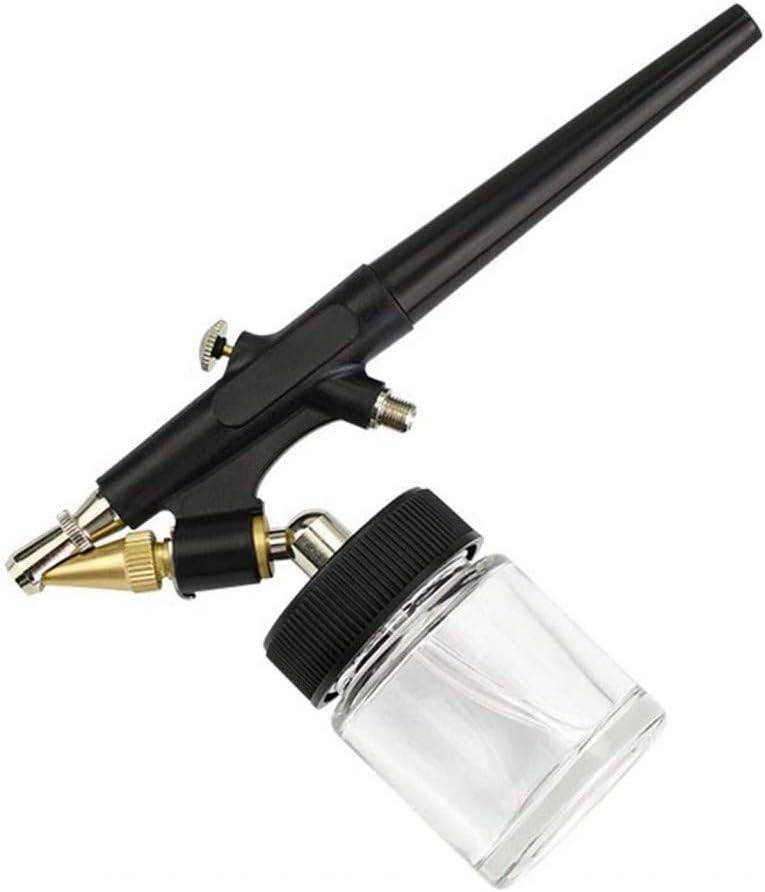 10PCS 22CC Airbrush Glass Bottles with Jar Caps Airbrush jar with 10pcs Adapter Cap Covers Set with 60° Down Angle Adaptor Lid Assembly for Master, Iwata Single Action Airbrush