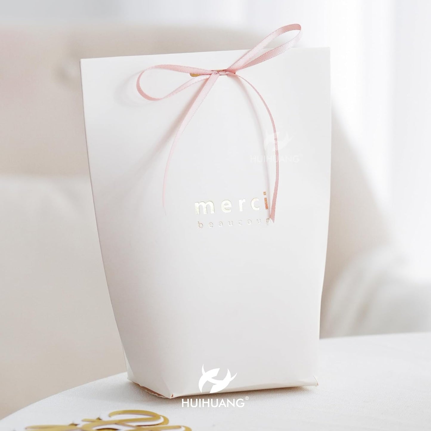 HUIHUANG Rose Gold Ribbon 1/8 inch Solid Color Thin Satin Ribbon 100 Yards Continuous for Crafts DIY Bows Decoration Sewing and Invitation Card Gift Tags Christmas Ornaments Wedding Decoration