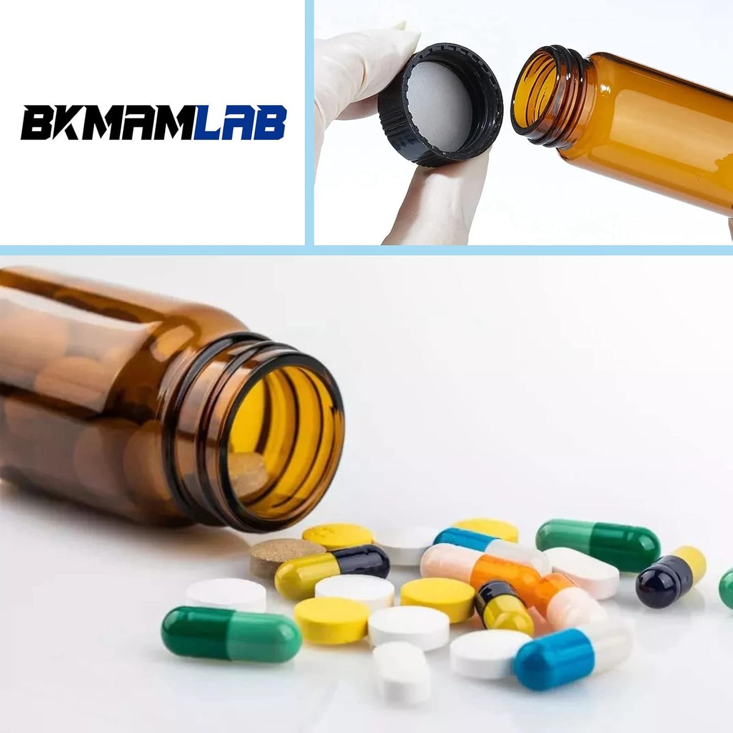 10ml Amber Small Glass Vials 50pcs with Screw Caps(50pcs)