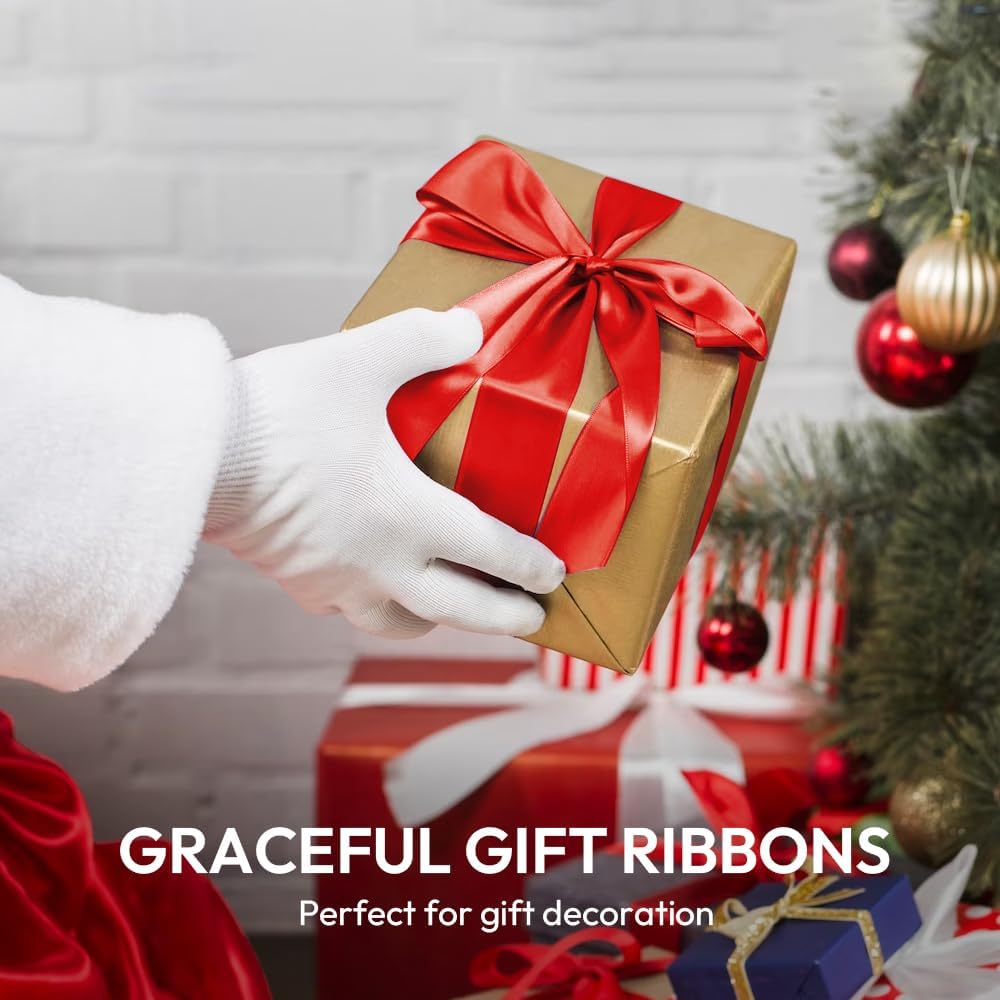 1/8" Width x 100 Yards Satin Ribbon, Thin Black Ribbon Perfect for DIY Craft, Bows, Gift Wrapping, Flower Bouquet, Valentine's Day, Christmas and Halloween Party Decoration