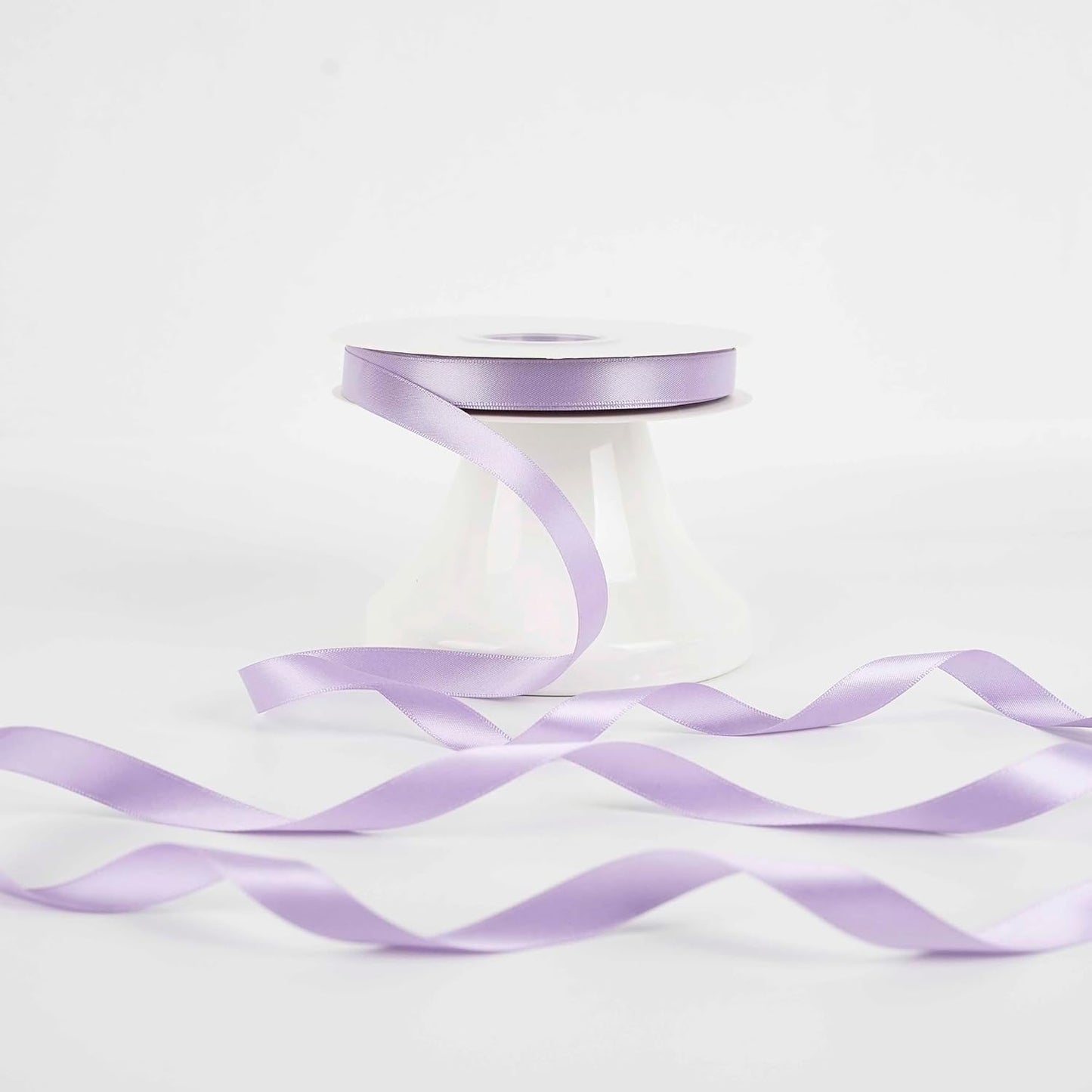 HUIHUANG Lavender Satin Ribbon 1/2 inch X 50 Yards Continuous, Purple Double-Faced Satin Ribbon for Gift Wrapping, Bows, DIY Crafts, Flower Bouquet, Wedding Bridal Shower Decor, Flower Crown