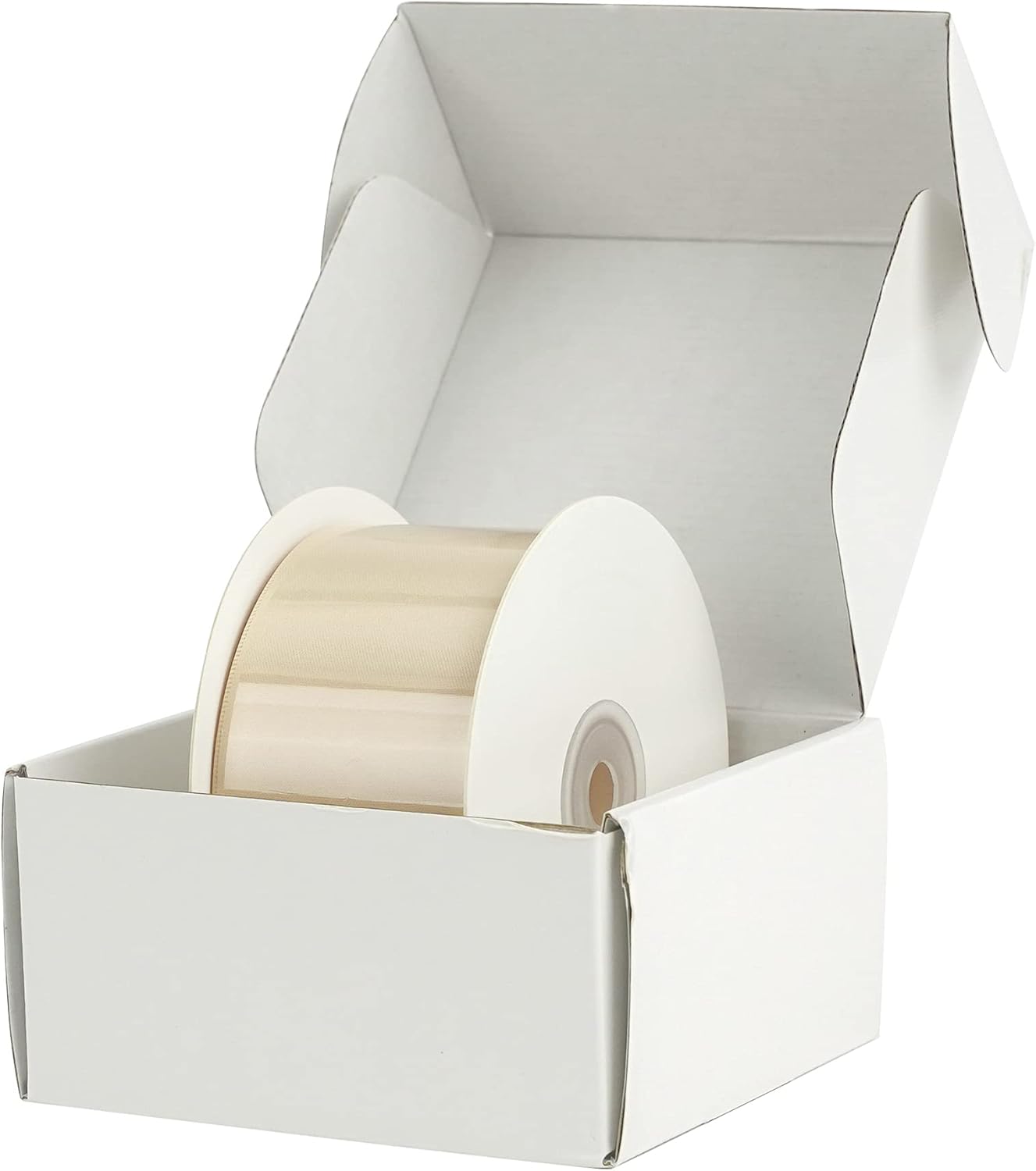 HUIHUANG Champagne Gold Ribbon 2 inch Double-Faced Champagne Satin Ribbon for Wedding Flower Bouquet, Dress Chair Sashes, Invitations Card, Gift Wrapping, Bows, Crafts, Holiday Decor -25 Yards/Roll