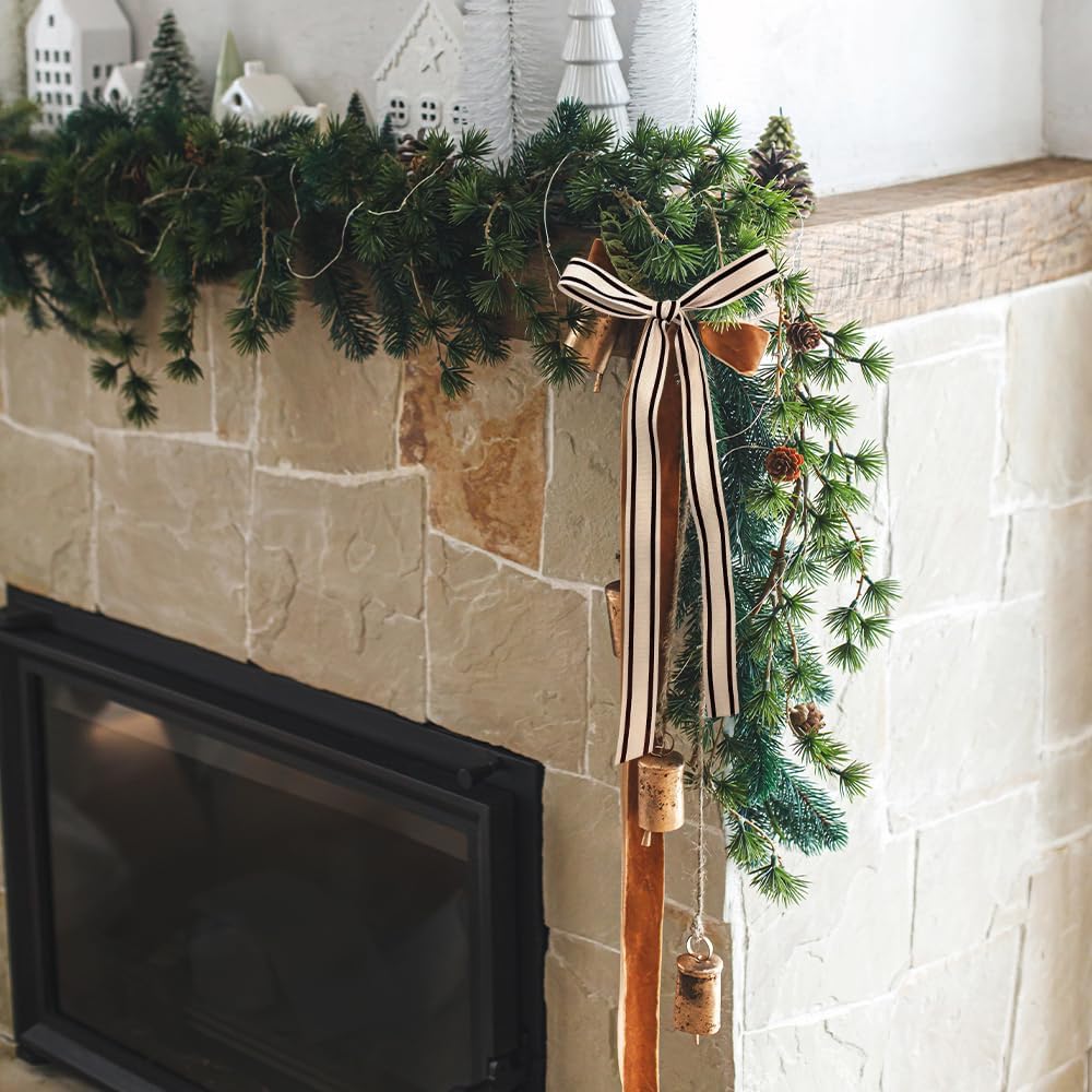 10 Yards × 3/5 Inch Black Natural Cotton Ribbon, Double Sided Webbing Straps Ribbons, Birthday Wedding Valentines Ribbons for Crafting, DIY Sewing, Gift Wrapping