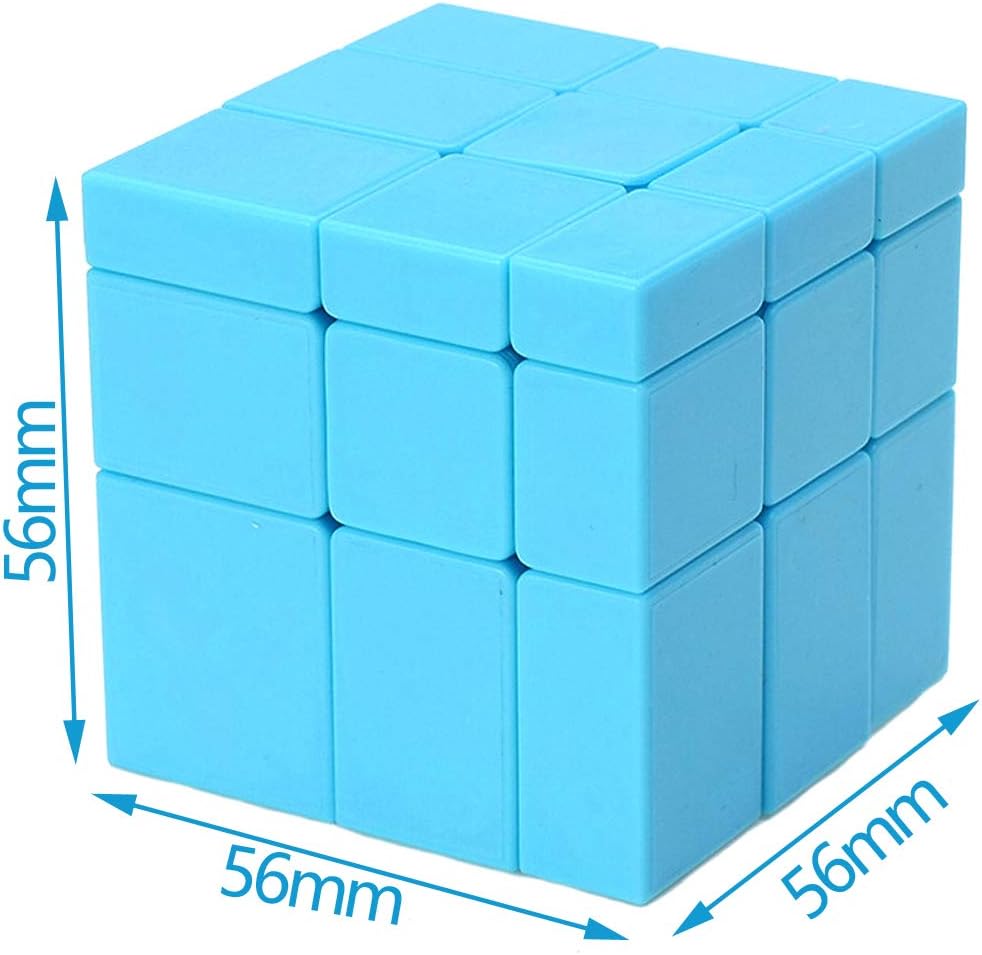TANCH SS Mirror Speed Cube 3x3 Stickless Dysmorphism Magic Cube Puzzle Toy Blue