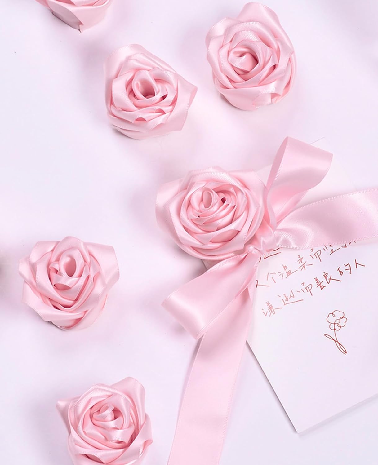 1" x 100 Yards Light Pink Polyester Satin Ribbon Single Faced Bulk Fabric Ribbons for Gift Wrapping, Crafting, Bows Making, Flower Bouquet, Wedding, Home Decor