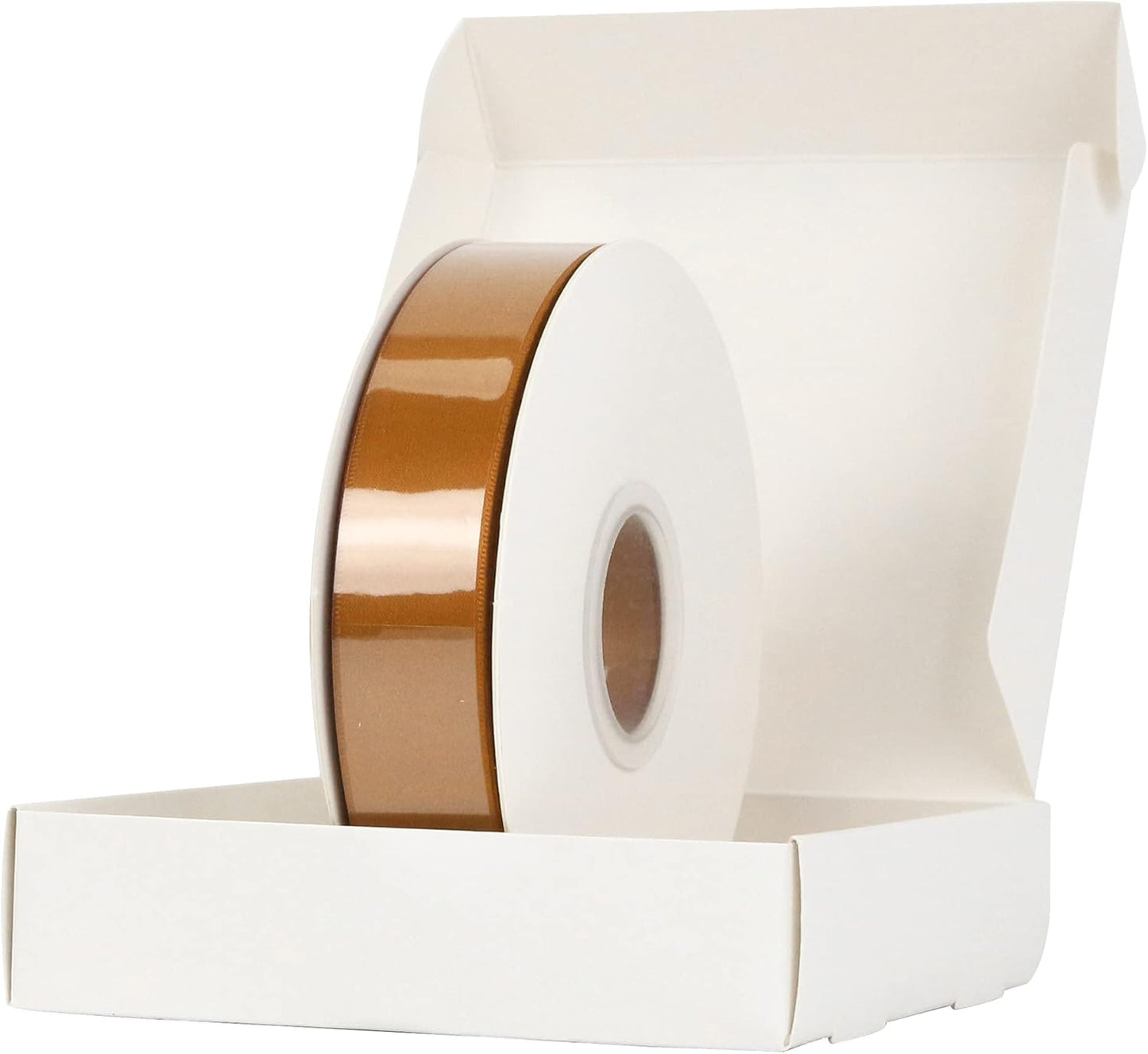 HUIHUANG Satin Ribbon 1 inch Wide Copper Ribbon 50 Yards Double Face Satin Ribbons for Crafts Gift Wrapping Bows Floral Bouquet Cake Box Christmas Decor Wedding Invitation Card Party Favor