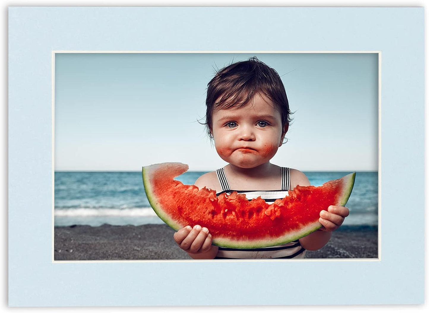 11x14 Mat for 8.5x11 Photo - Precut Baby Blue Picture Matboard for Frames Measuring 11 x 14 Inches - Bevel Cut Matte to Display Art Measuring 8.5 x 11 Inches - Acid Free Pack of TEN MATS