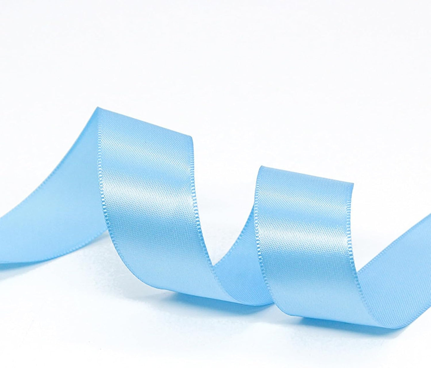 1" x 100 Yards Sky Blue Polyester Satin Ribbon Single Faced Bulk Fabric Ribbons for Gift Wrapping, Crafting, Bows Making, Flower Bouquet, Wedding, Home Decor
