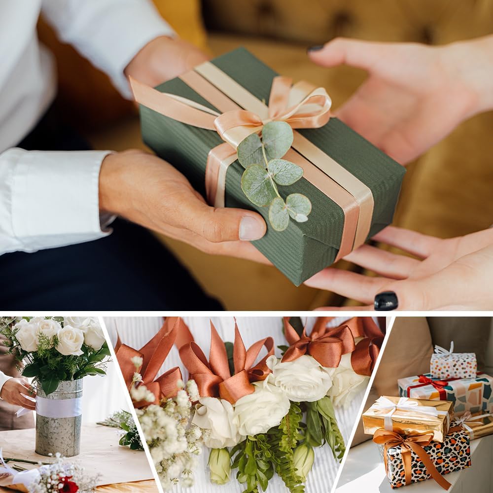 1/8" Wide x 100 Yards Single Face Polyester Satin Ribbon, Satin Ribbon for Crafts, Gift, Hair Bows, Wedding Party Decoration, Bow Making & Other Projects (White)