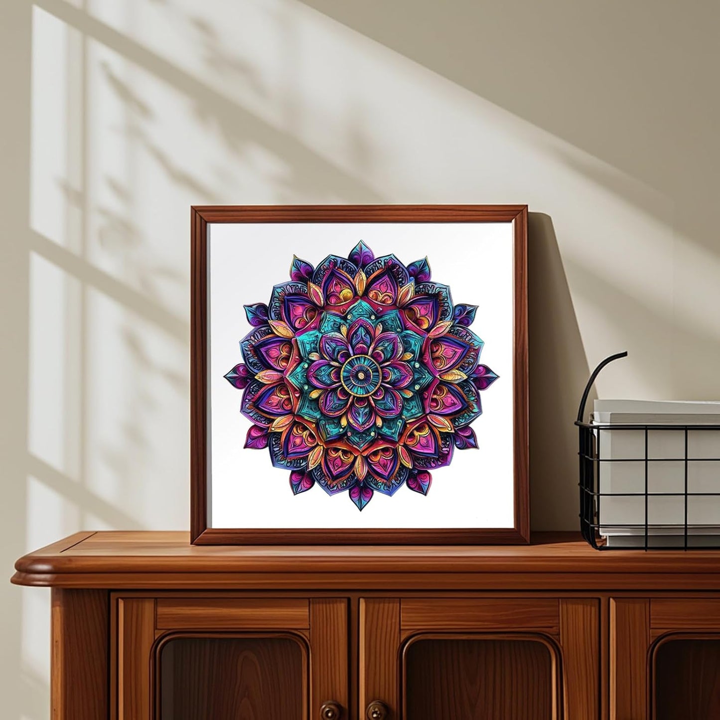 Wooden Jigsaw Puzzles, Mandela Wooden Puzzles for Adults 200 Pcs, 11.2'' x 11.4'' Luxurious Shaped Wood Puzzle, Beautiful Package, Best Gift for Adults and Kids, Family Game