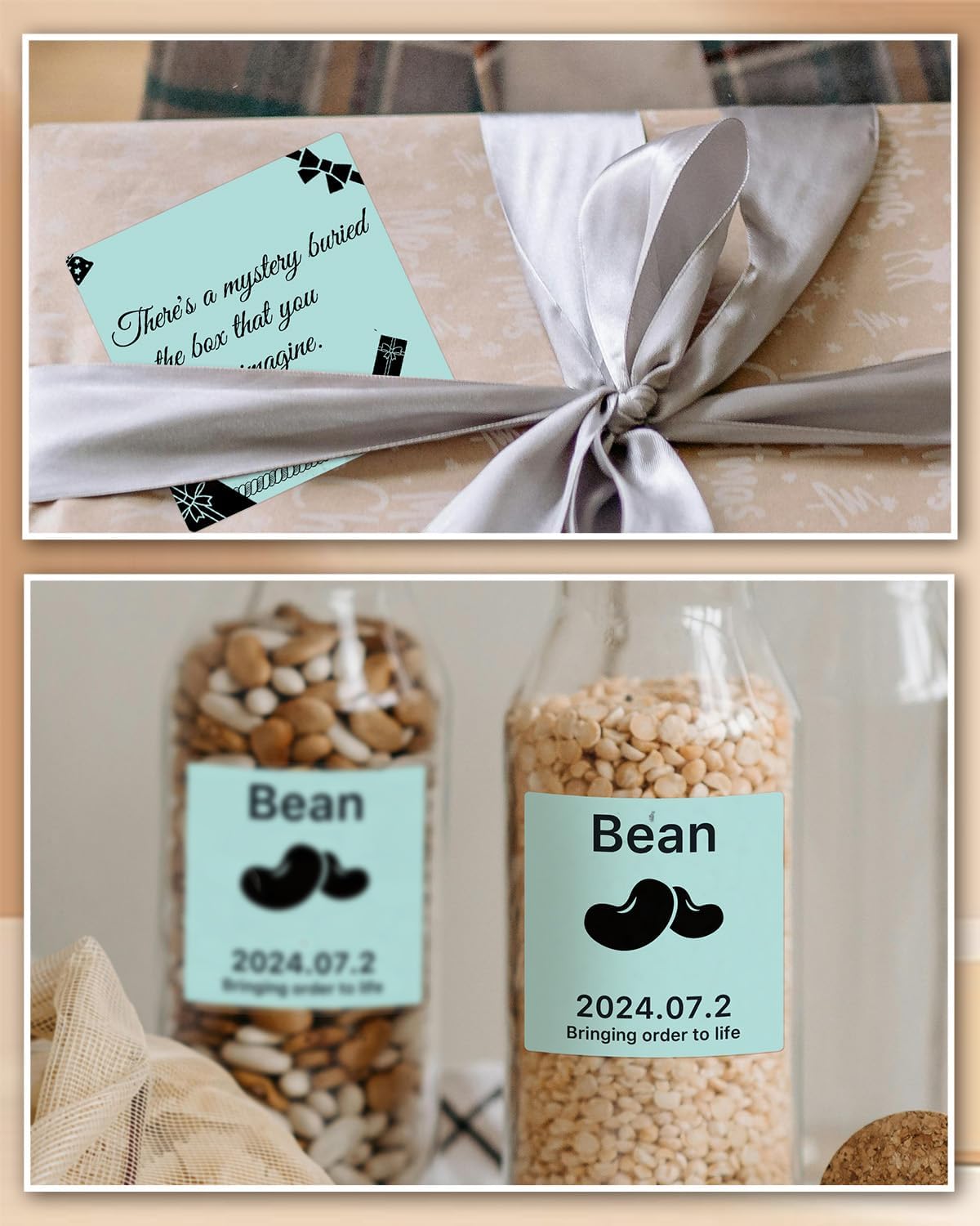 iEager Green Square Thermal Label Stickers, 3" x 3" Self-Adhesive Square Direct Thermal Labels with Perforation Line, 500 Sheets/Roll