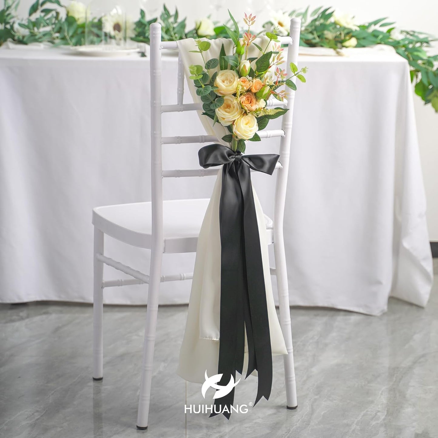 HUIHUANG Black Ribbon 2 inch Double Face Satin Ribbon Black Fabric Ribbon for Crafts, Gift Wrapping, Gift Basket Decor, Flower Bouquet Wrap, Wedding Bridal Shower Decor, Hair Bows -25 Yards/Roll