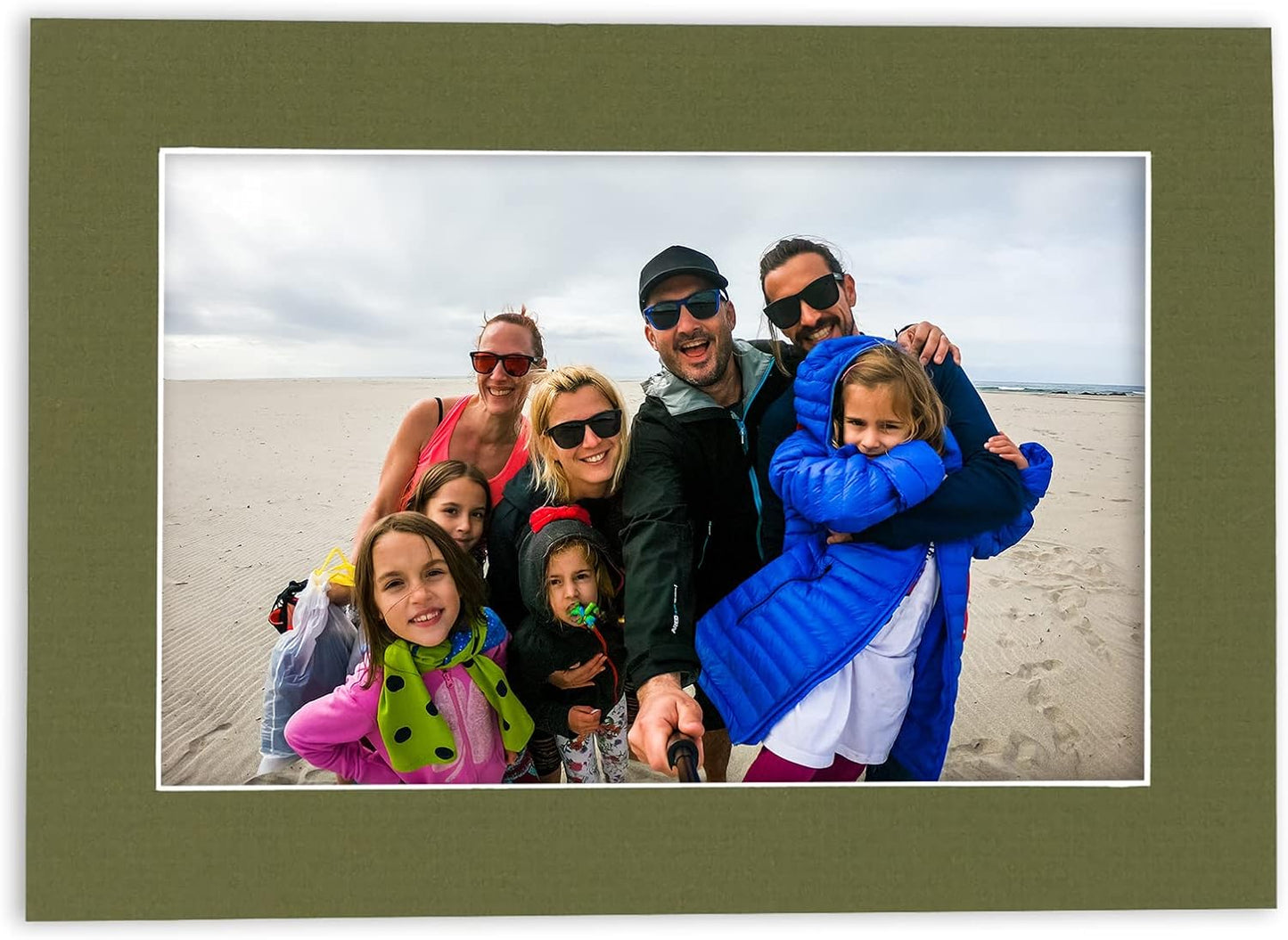 11x14 Mat for 8.5x11 Photo - Precut Dill Green Picture Matboard for Frames 11 x 14 Inches - Bevel Cut to Display Art 8.5 x 11 Inches - Acid Free Pack of 100 MATS with Backing Boards & Clear Bags