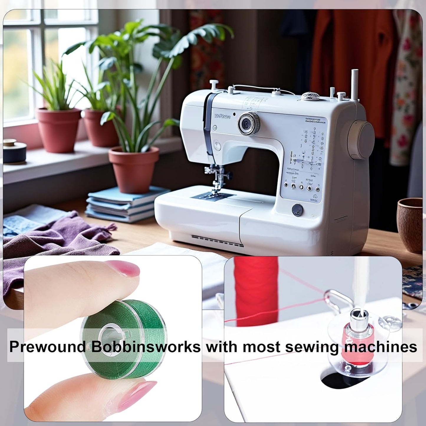 103 Pcs 36 Color Sewing Machine Thread & Prewound Bobbins Size A, 700 Yard Thread for Sewing Machine, Sewing Threads for Sewing Machine Hand DIY Beginners, Stitching, Home