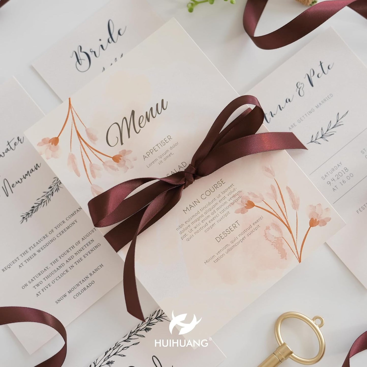 HUIHUANG Burgundy Satin Ribbon 1/2 inch X 50 Yards Continuous, Maroon Double-Faced Satin Ribbon for Gift Wrapping, Bows, DIY Crafts, Flower Bouquet, Wedding, Christmas Decor, Birthday