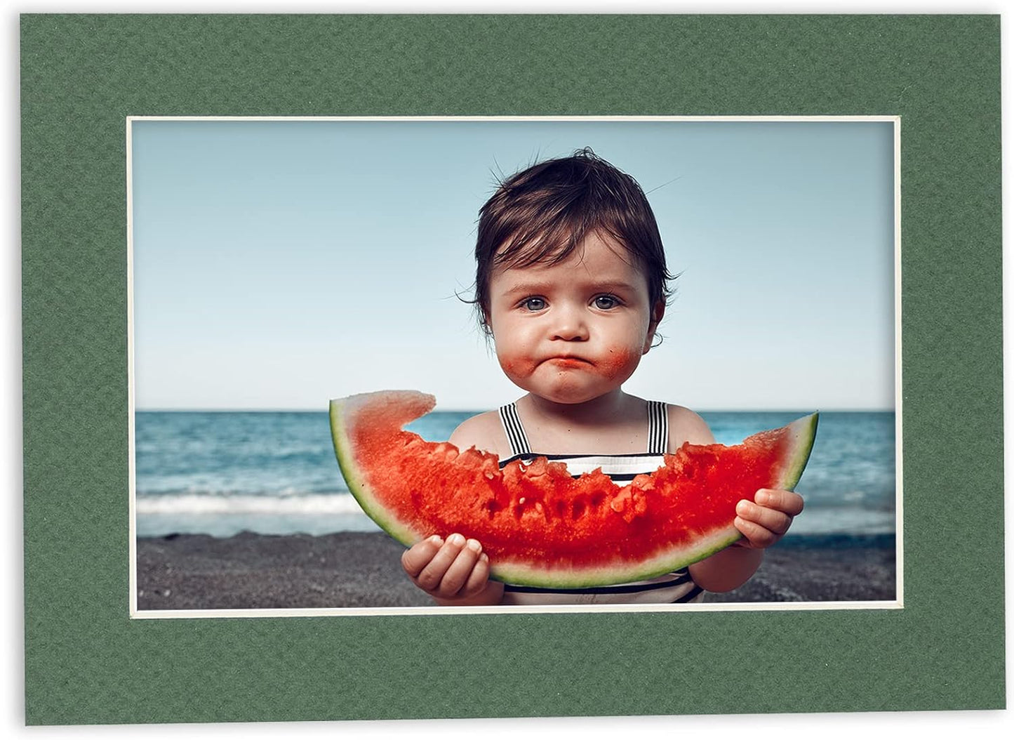 11x14 Mat for 8.5x11 Photo - Precut Hunter Green Picture Matboard for Frames Measuring 11 x 14 Inches - Bevel Cut Matte to Display Art Measuring 8.5 x 11 Inches - Acid Free ONE MAT