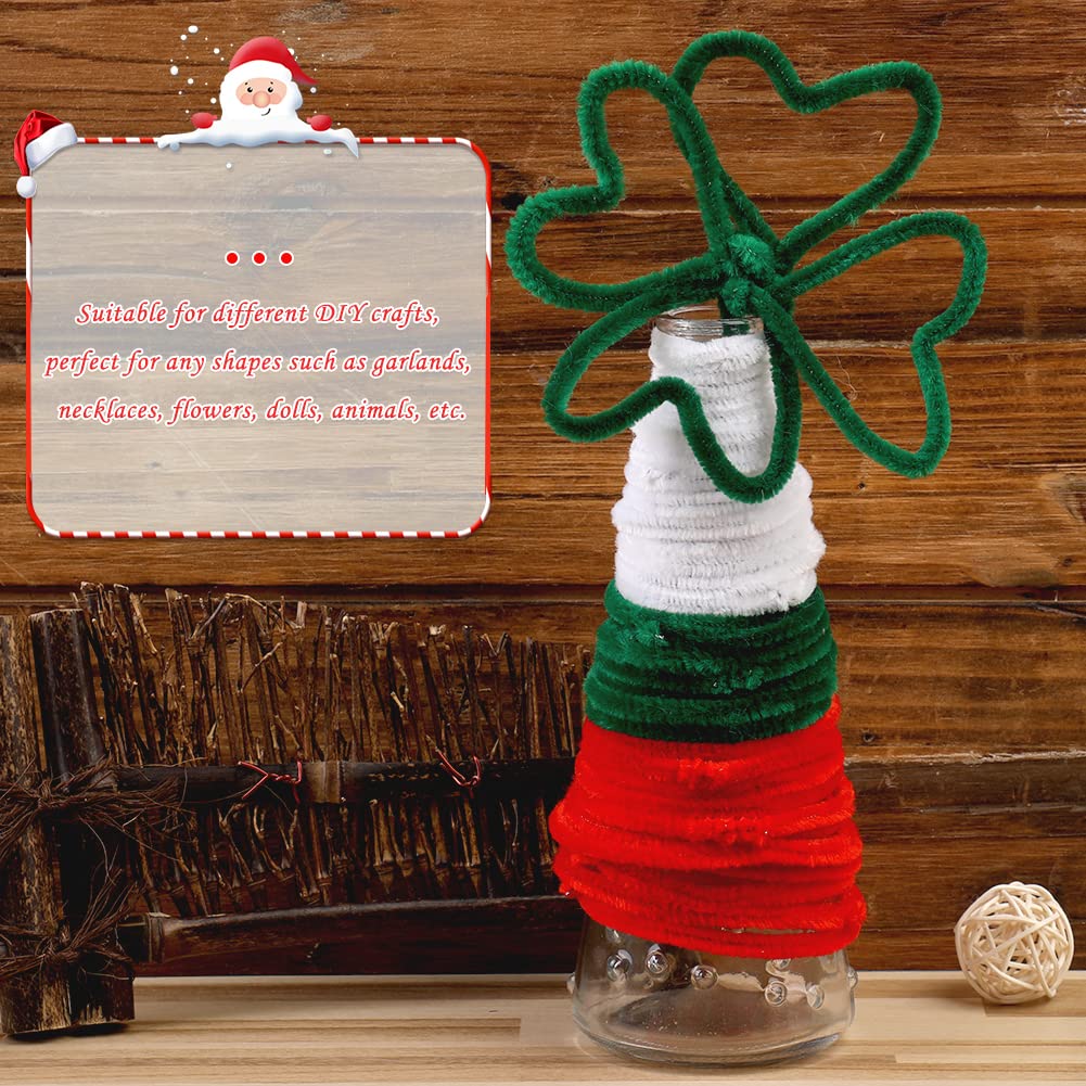 110 Pieces Green Pipe Cleaners, Pipe Cleaners Craft, Craft Pipe Cleaners Chenille Stem Bulk, Art Pipe Cleaners for Creative Decoration Christmas Valentine's Mother's Day