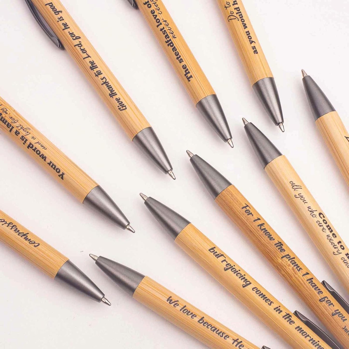 10 Pcs Christian Inspirational Stylus Bamboo Ballpoint Pens Set Bible Pens Bulk Christian Pens Gifts for Church Women Men Sunday Party Teacher Christians Supplies