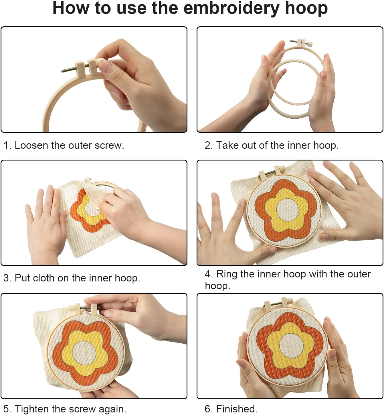 Anidaroel Punch Needle Coaster Kit, Punch Needle Kits for Adults Beginners Include 6 Pattern Tufted Coasters with Adhesive Felt Yarns, Hoops, Tools, Coaster DIY Needle Punch Craft