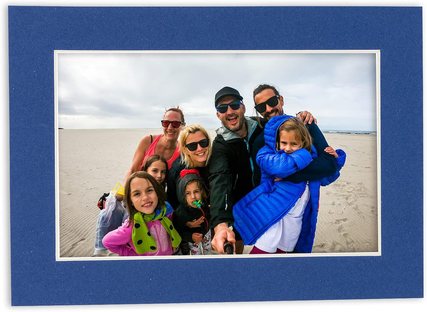 11x14 Mat for 8.5x11 Photo - Precut Bottle Blue Picture Matboard for Frames Measuring 11 x 14 Inches - Bevel Cut to Display Art 8.5 x 11 Inches - Acid Free ONE MAT with Backing Board & Clear Bag