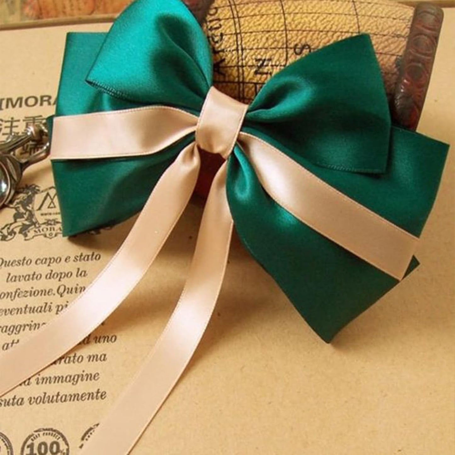 1/4" X 100 Yards Old Gold Satin Thin Ribbon Solid Color Double Faced Ribbons Perfect for Crafts Wedding Decor Bow Making Arts Sewing and More