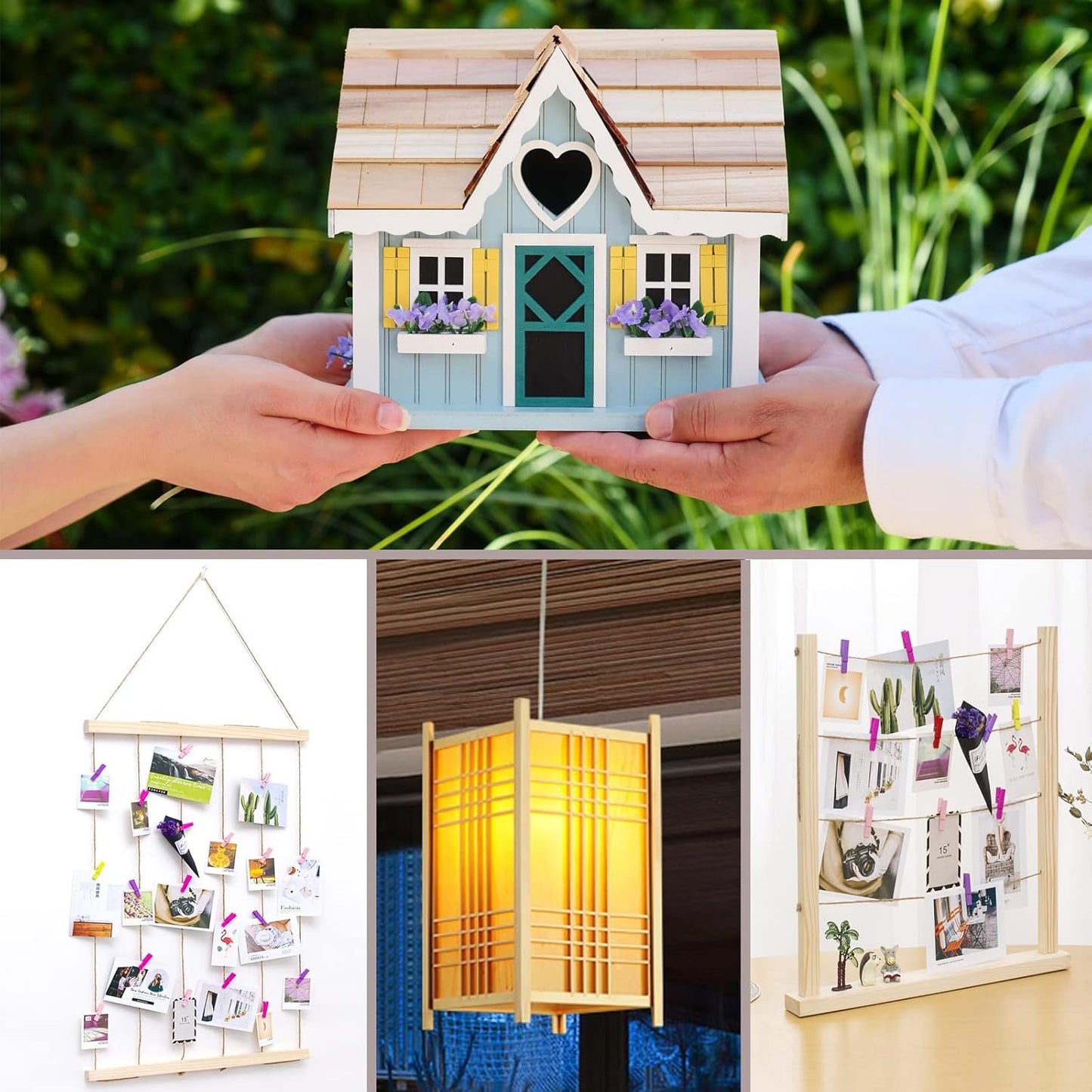 1/8" x 12" Square Wooden Dowel Rods Wood Square Dowels for Crafting, 100PCS Small Unfinished Wood Craft Sticks Hardwood Sticks Wooden Strips for Arts and DIYers, Miniature Buildings, Woodworking