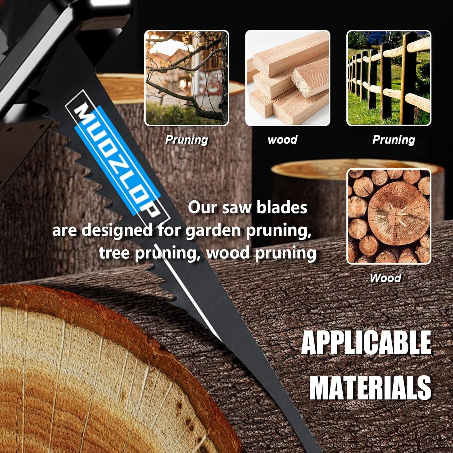 10 Pack 12 inch Reciprocating Saw Blades Set,5 TPI High Carbon Saw Blades,Woodcutting Saw Blades with Organizer Case (10, 5TPI/300mm)