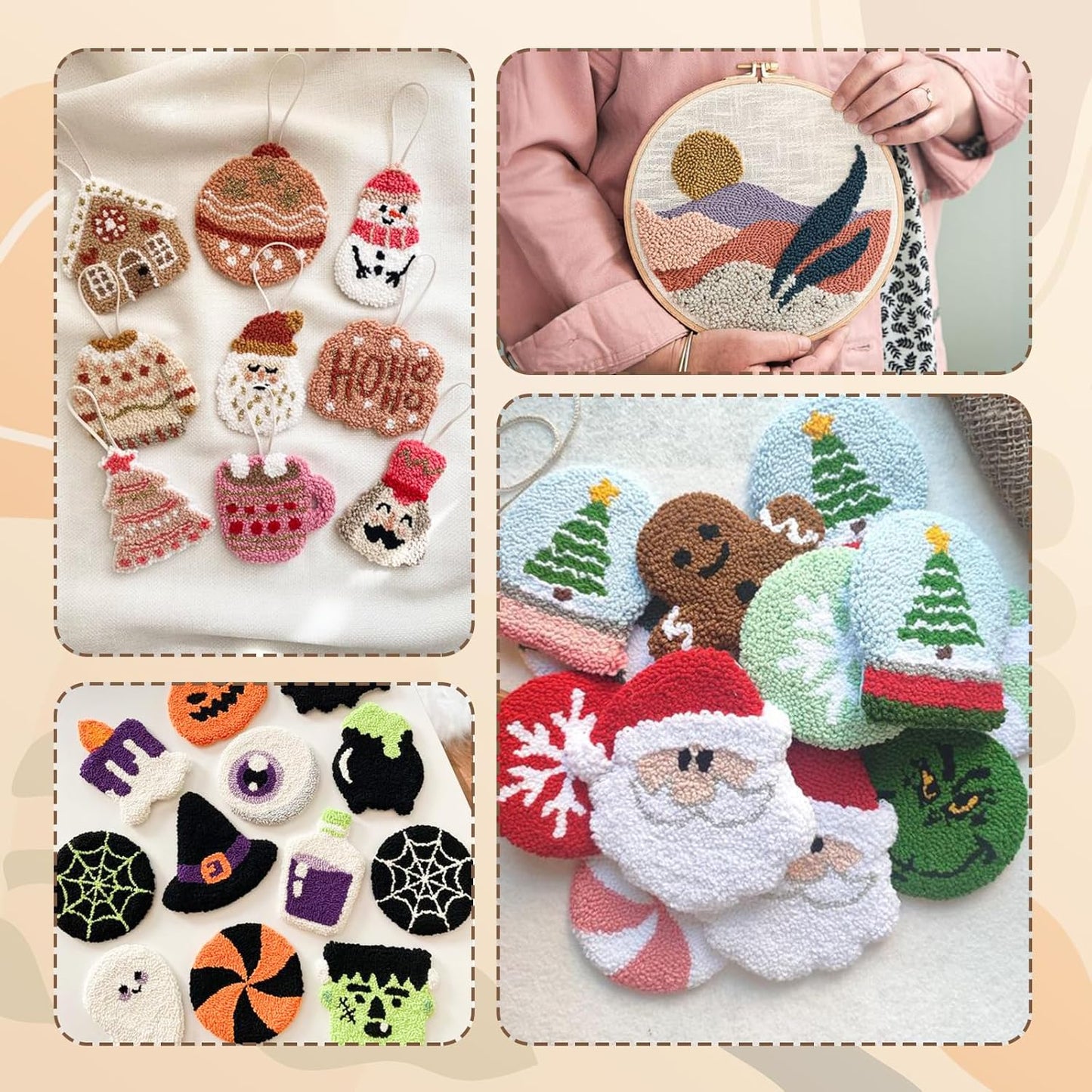 Punch Needle Kit with Storage Box, Punch Needle Tool Set for Adult Beginners, Perfect for DIY Craft,Decoration and Gifts