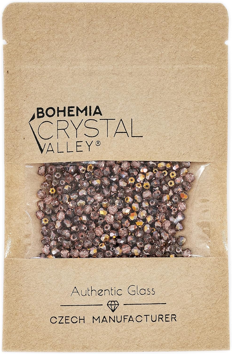 100 pcs of Faceted Fire Polished Pressed Czech Glass Beads 4mm (0.16in), Crystal Copper Capri Apollo 00030-27101 BCV