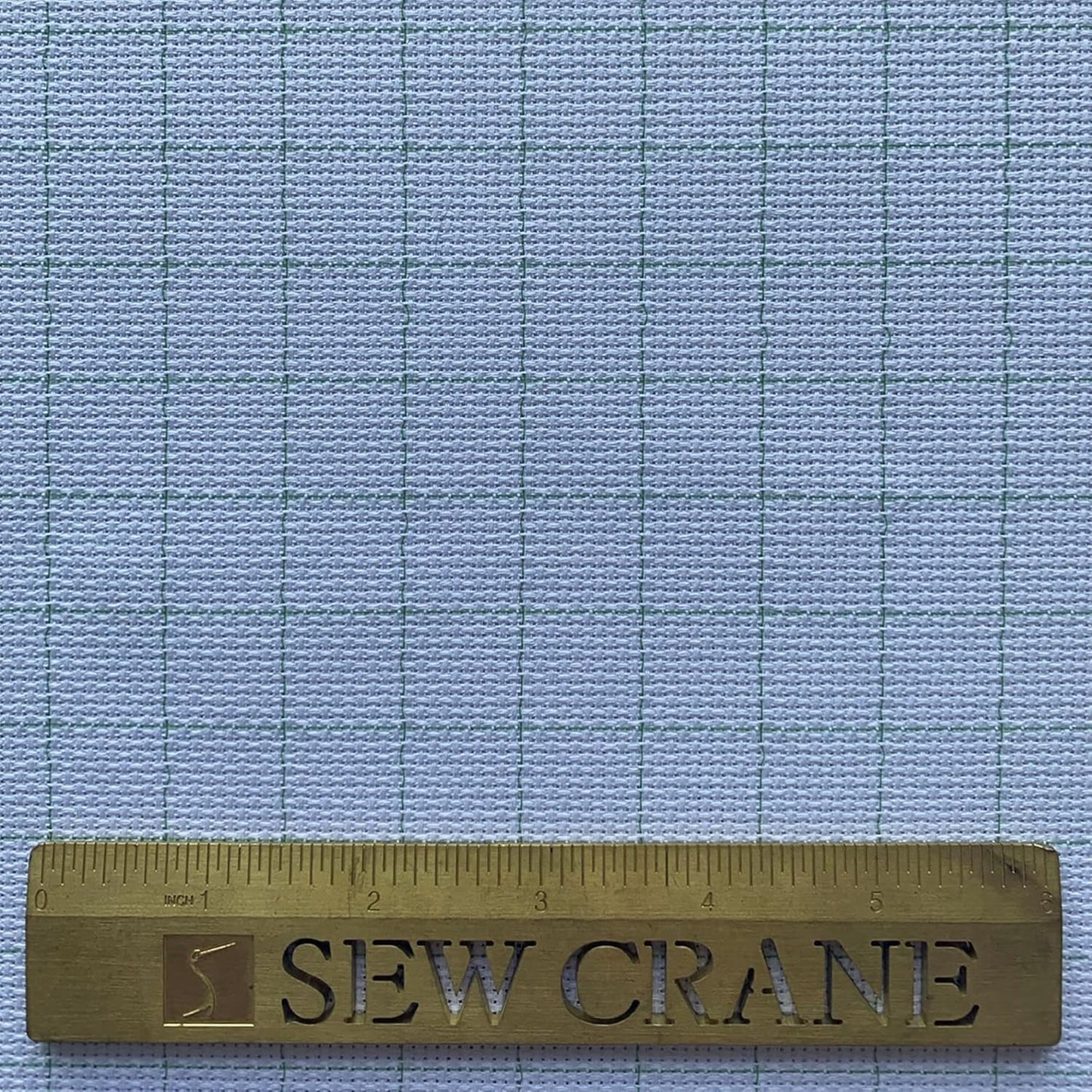 14CT Easy Count Thread Grid Aida Cloth Embroidery Cross Stitch Fabric, Green Grid, W59 x L20