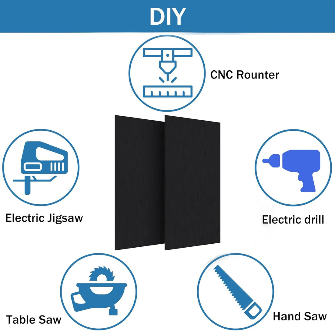 2Pack Anodized Aluminum Sheet 6 x 12 x 1/32(0.0315") Inch Black Anodized Aluminum Metal Plates Engraving Blanks for Laser Engraving, DIY, 0.8MM Thin Decorative Aluminum Metal Sheets for Crafting