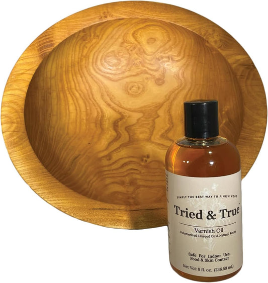 Tried & True Superior Varnish Oil Wood Finish & Sealer, 8 oz. - Natural Pine Resin & Linseed Oil, Ideal for Interior Furniture, Tables, Countertops - Food Safe, Scratch Resistant & Durable