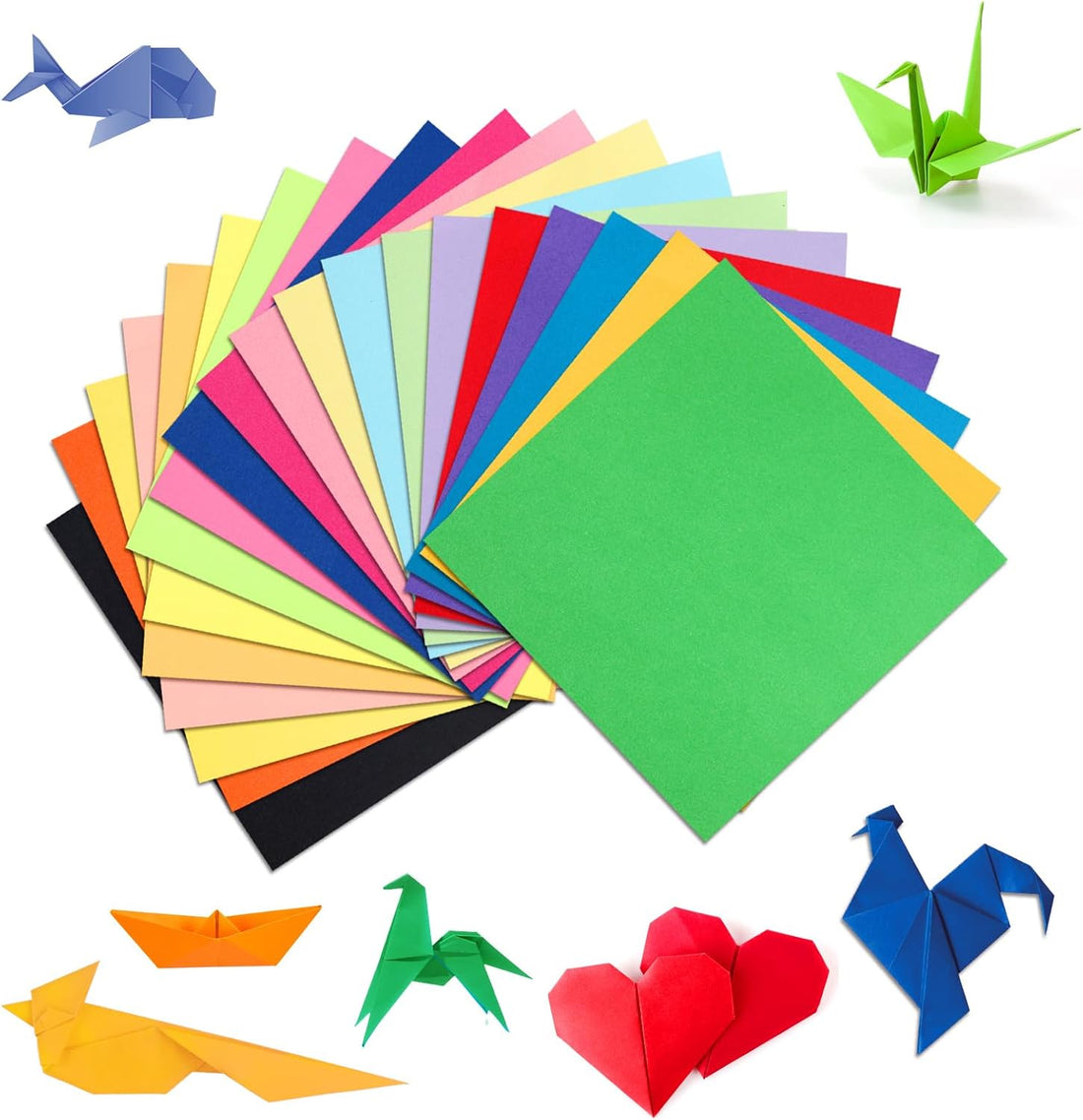 Granhoolm 300 Sheets Origami Paper, 20 Colors Origami Paper 5x5 inch,Double Sided Color Oragami Papers for Paper Artists,Craft Enthusiasts,Kids DIY School Arts Crafts