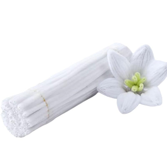 100 Pieces Pipe Cleaners Chenille Stem, Solid White Color Pipe Cleaners Set for Pipe Cleaners DIY Arts Crafts Decorations, Chenille Stems Pipe Cleaners (White)