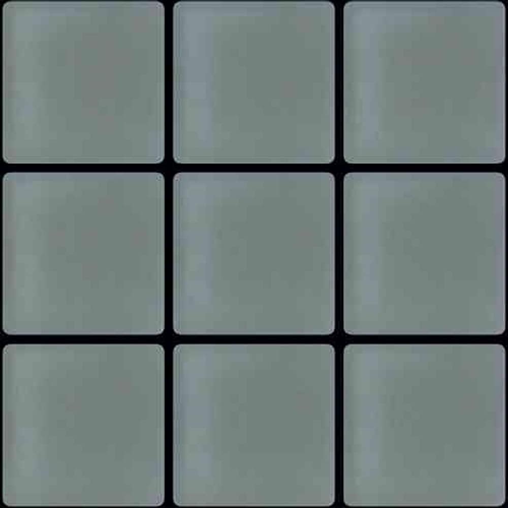 1"x1" Chic Gray Matte Finished Glass Mosaic Tile (9.67 Sq ft- Box of 10 Sheets)