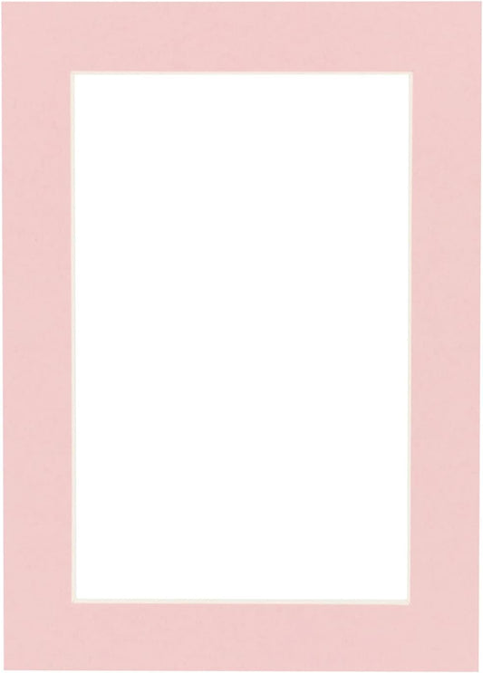 11x14 Mat Bevel Cut for 8.5x11 Photos - Acid Free Pink Precut Matboard With Backing Board and Crystal Clear, Self Seal Mat Bag - For Pictures, Framing - 4-ply Thickness