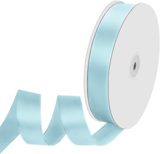1" Width x 100 Yards Satin Ribbon, Light Blue Ribbon Perfect for DIY Craft, Bows, Gift Wrapping, Flower Bouquet, Valentine's Day, Christmas and Party Decoration