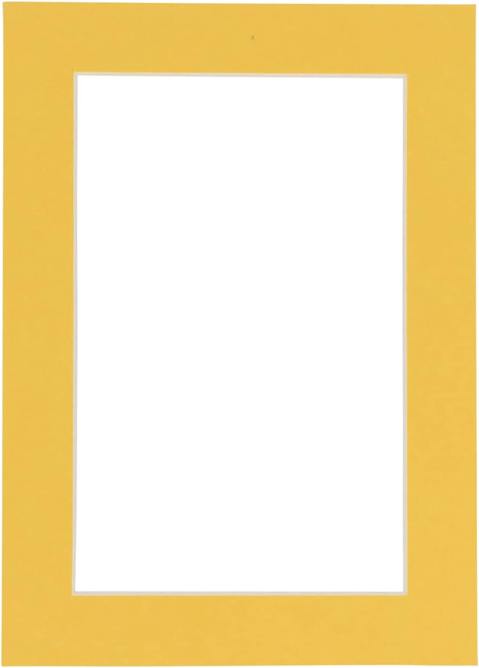 11x14 Mat Bevel Cut for 8.5x11 Photos - Acid Free Chamois Yellow Precut Matboard - For Pictures, Photos, Framing - 4-ply Thickness