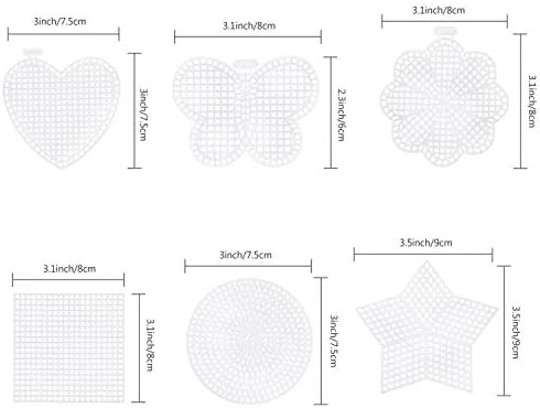 Pllieay 36-Piece Mesh Canvas Sheets Kit - 30 Shapes, 6 Rectangular Canvases & Embroidery Tools for Plastic Canvas Craft