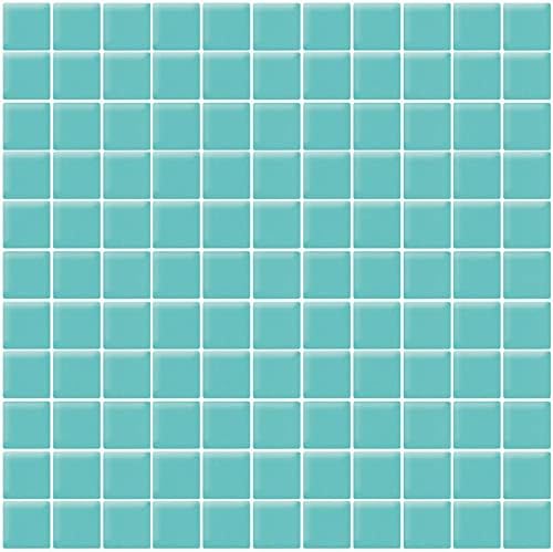 1"x1" Aqua Matte Finished Glass Mosaic Tile (9.67 Sq ft- Box of 10 Sheets)