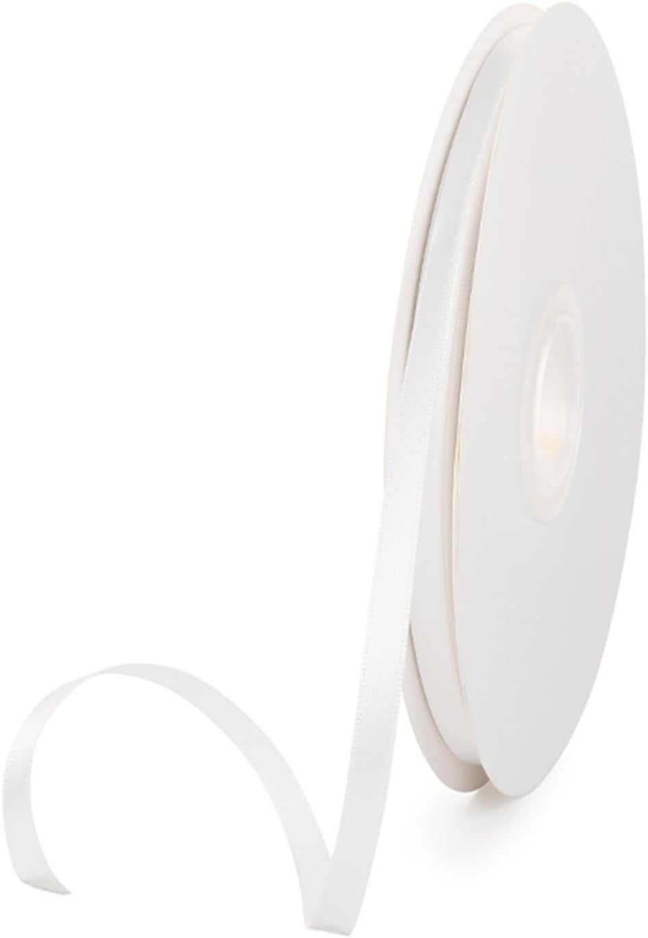 1/4" x 100 Yards White Polyester Satin Ribbon Single Faced Bulk Fabric Ribbons for Gift Wrapping, Crafting and DIY Projects, Hair Accessories, Tiny Bows