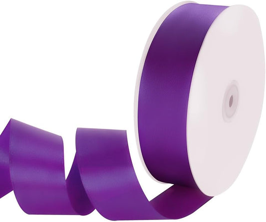 1-1/2" Width x 100 Yards Satin Ribbon, Purple Ribbon Perfect for DIY Craft, Bows, Gift Wrapping, Flower Bouquet, Valentine's Day, Christmas and Halloween Party Decoration