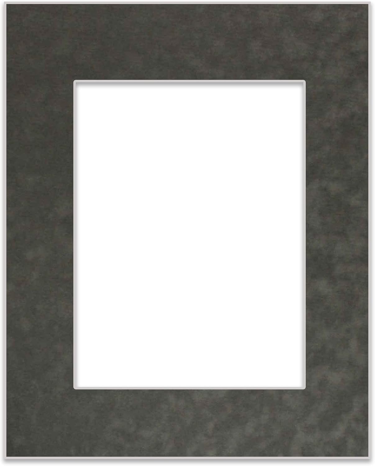 11x14 Mat Bevel Cut for 8.5x11 Photos - Acid Free Dark Grey Suede Precut Matboard - For Pictures, Photos, Framing - 4-ply Thickness