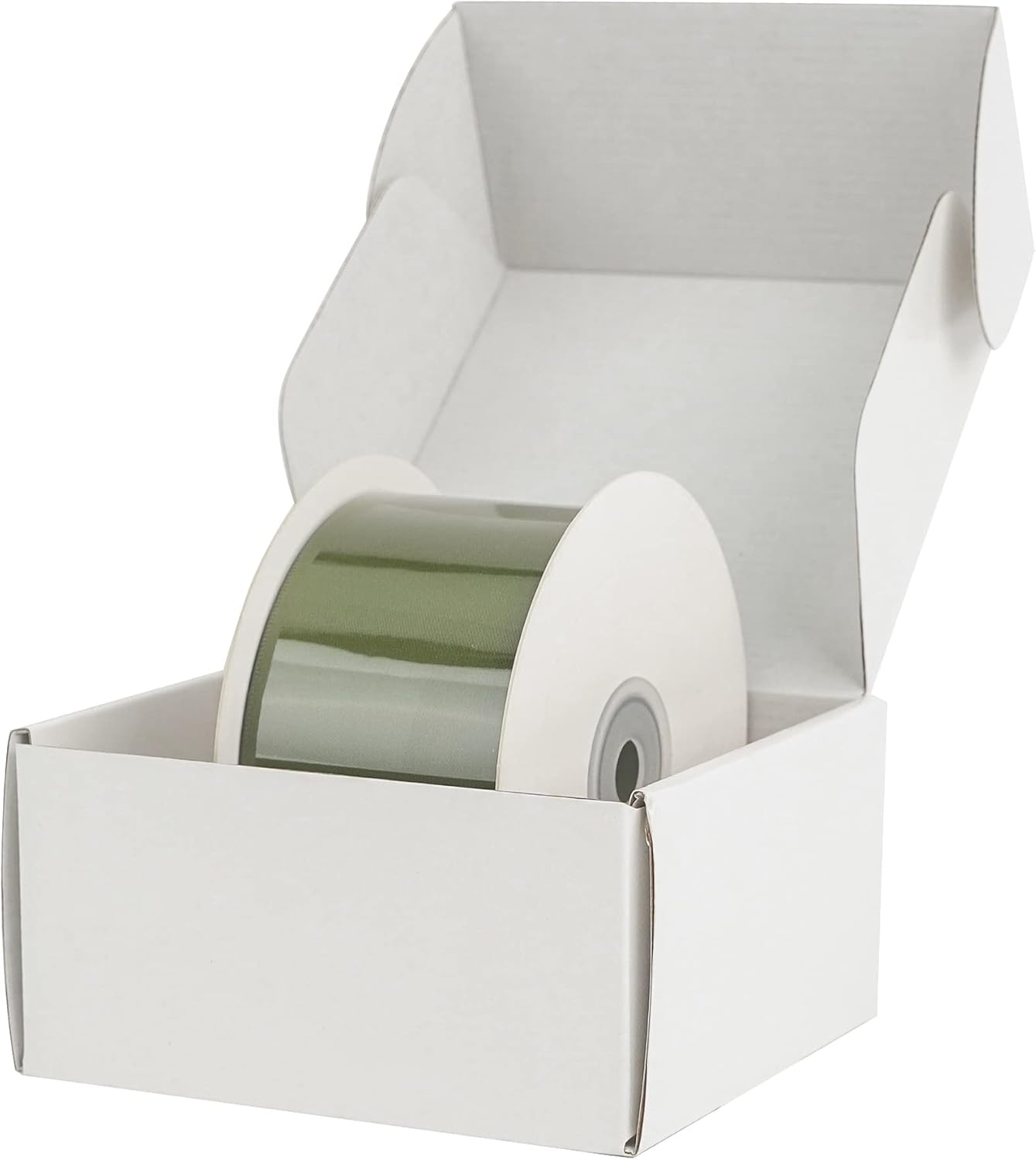 HUIHUANG Moss Green Ribbon 2 inch Double Face Green Satin Ribbon Olive Green Ribbon for for Flower Bouquet Wrap, Wedding Invitations Card, Gift Wrapping, Holiday Decor, Bows Crafts -25 Yards/Roll