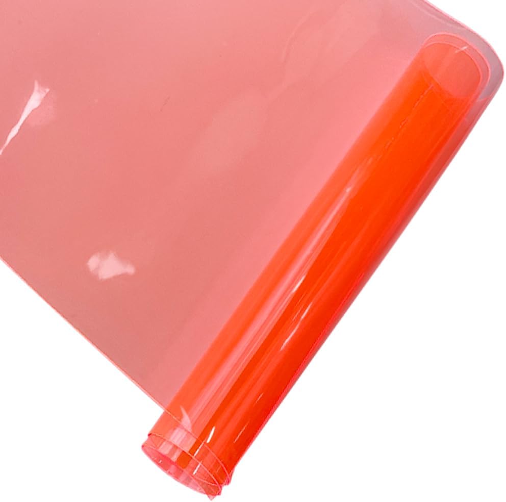 HYANG Tomato Transparent PVC Super Clear Holographic Vinyl Faux Leather Sheets 1 Roll 12" x 47" (30cm x 120cm) for DIY Bows Earrings Bags DIY Crafts Making