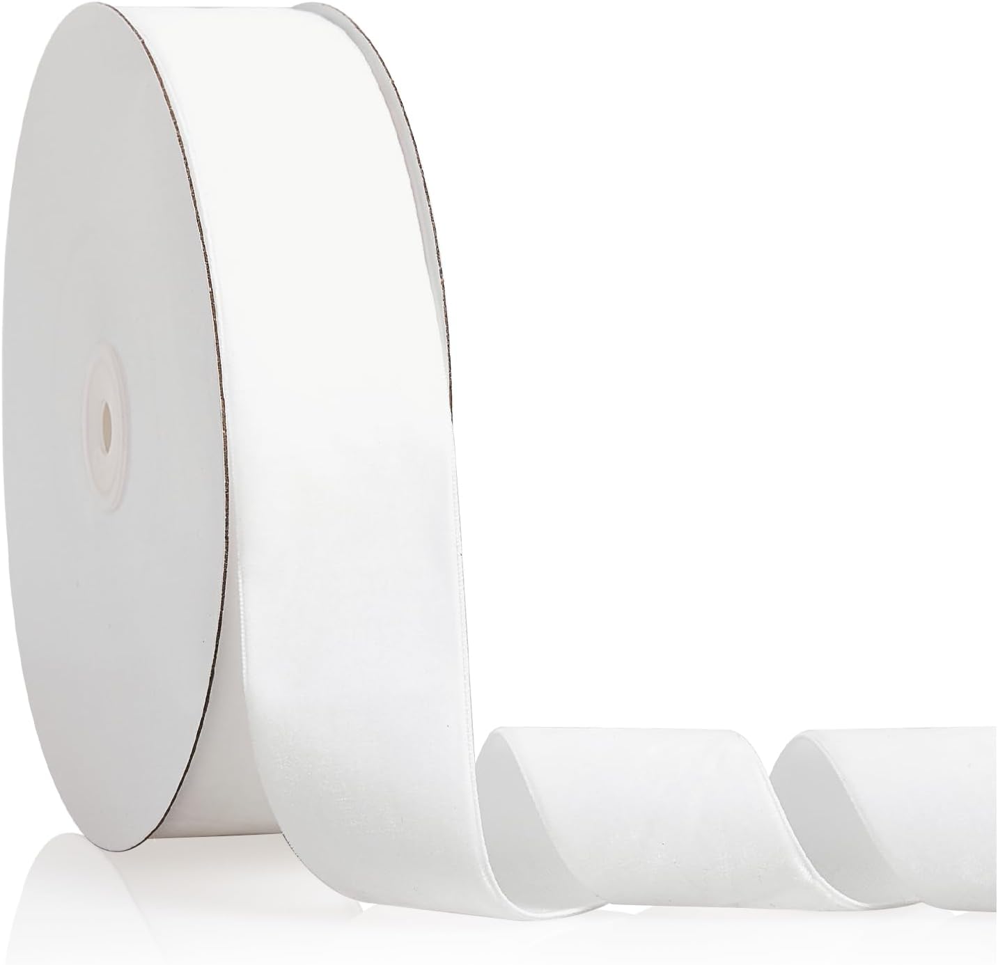 1.5" X 20 Yards White Velvet Ribbon for Christmas Tree Wreath Decoration Handmade Crafts Ornaments Gift Wrapping & Bow Making