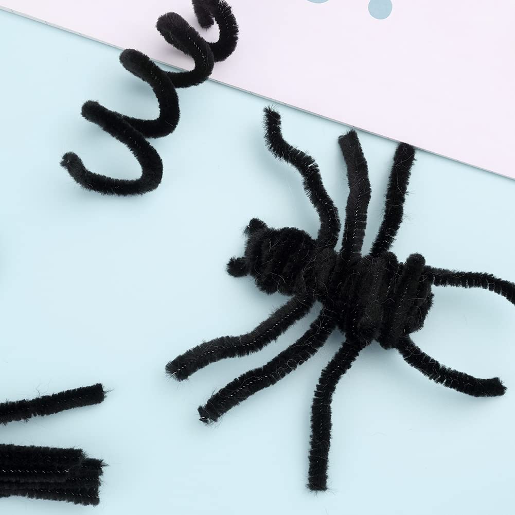 110 PCS Black Pipe Cleaners - Bulk Art & Craft Pipe Cleaners Chenille Stem for Creative Home Decoration and Arts Crafts