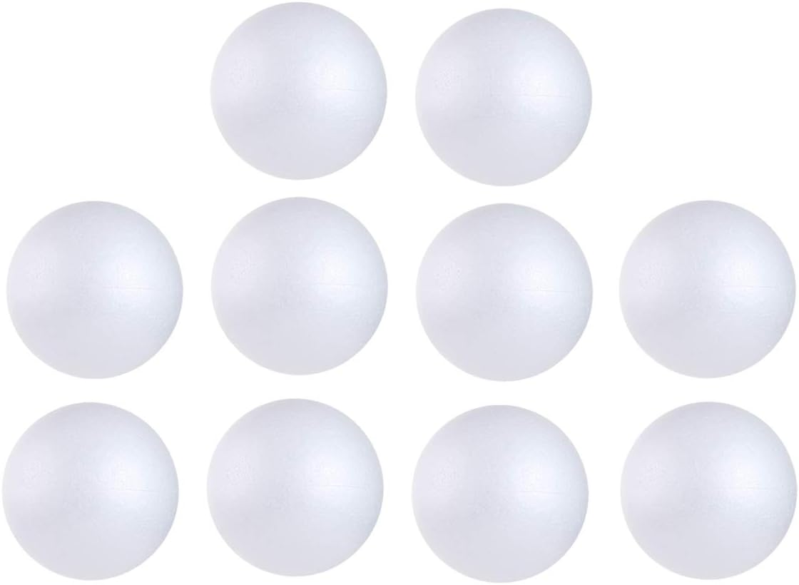 10PCS 3 Inch White Foam Balls Polystyrene Craft Balls Foam Balls for Art, Craft, Household, School Projects and Christmas Easter Party Decorations